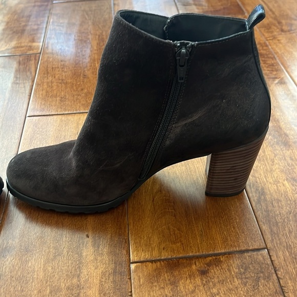 PAUL GREEN Rockin Bootie US 9 Brown Suede Metallic Zipper Ankle Boot Size 7.5 - Picture 7 of 11